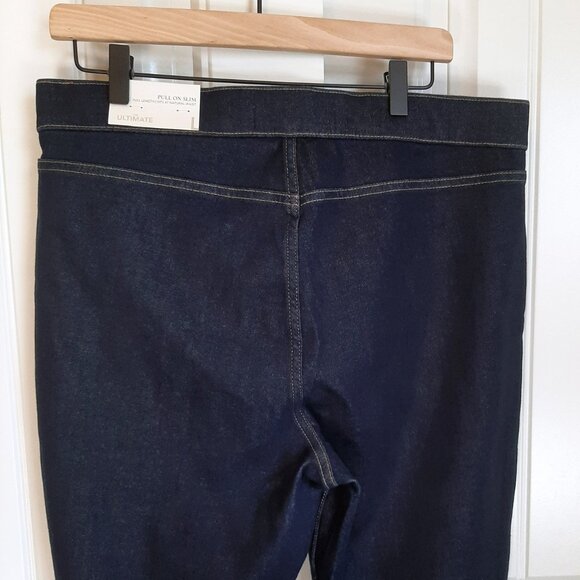 Soft Surroundings NWT The Ultimate Pull On Slim Full Length Jeans Marina Wash L - Picture 7 of 14